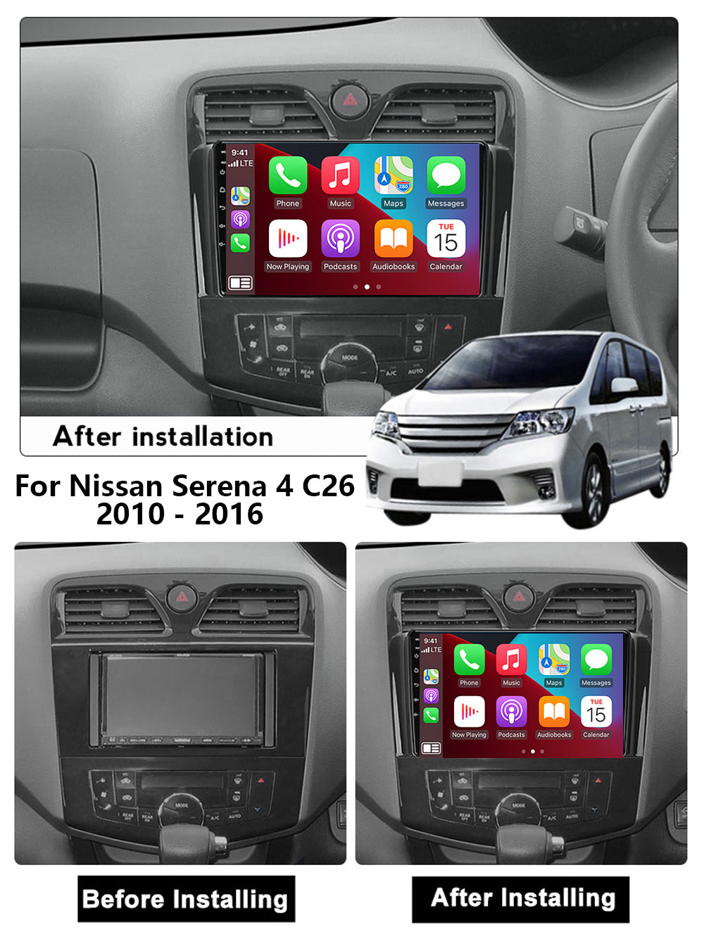 Nissan Serena C26 2010-2016 Carplay Stereo Wireless