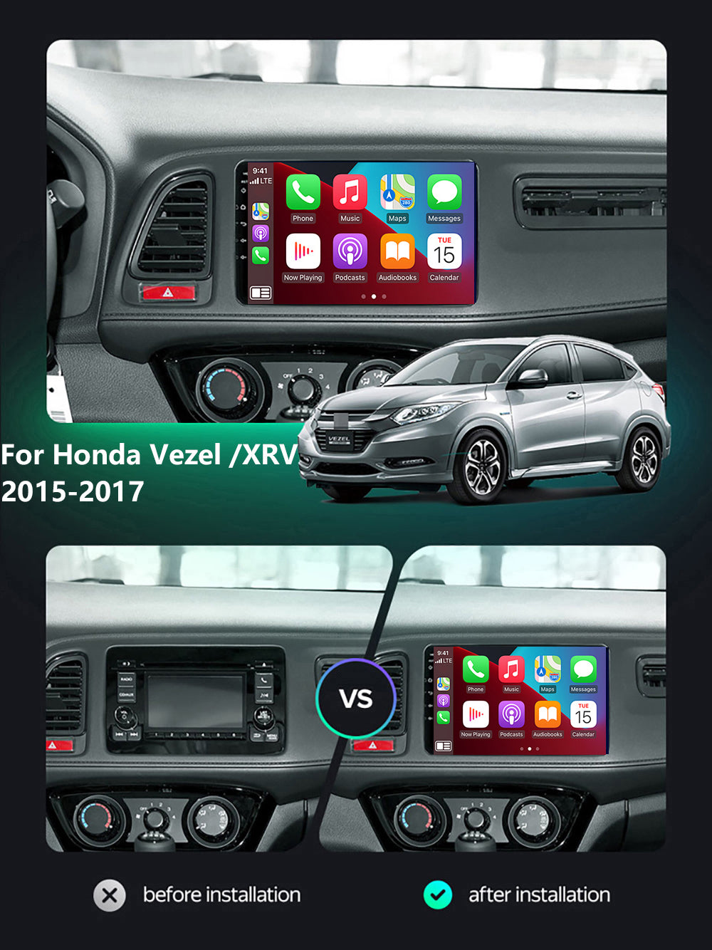 Honda Vezel 2014-2018 Carplay Stereo Wireless